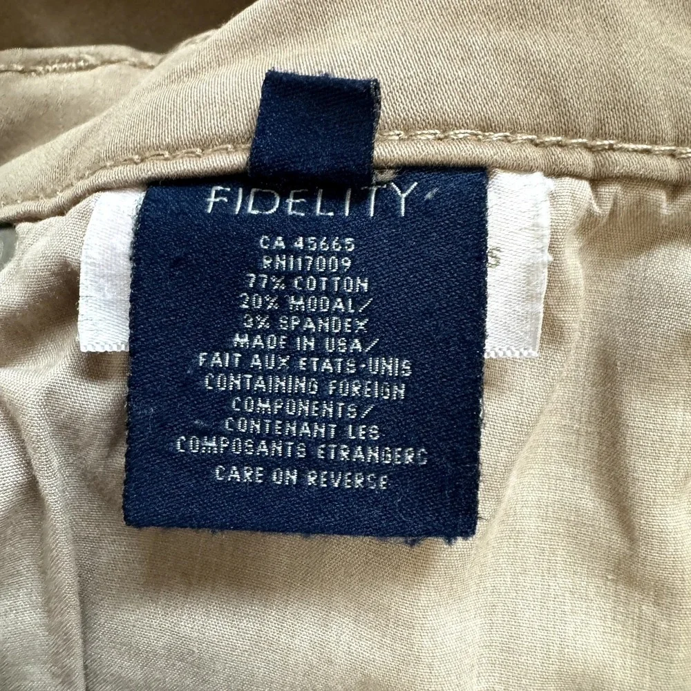 Fidelity Jeans Mens Size 31 x 34 Havana Twill Colors Pants Tan Straight‎ Fit